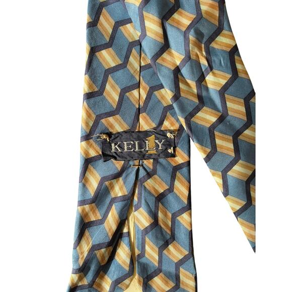 Kelly Men’s Blue & Yellow Tie - Picture 4 of 4